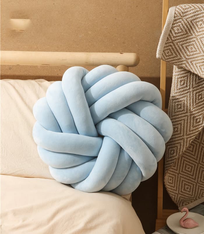 Velvet Knot Ball Cushion
