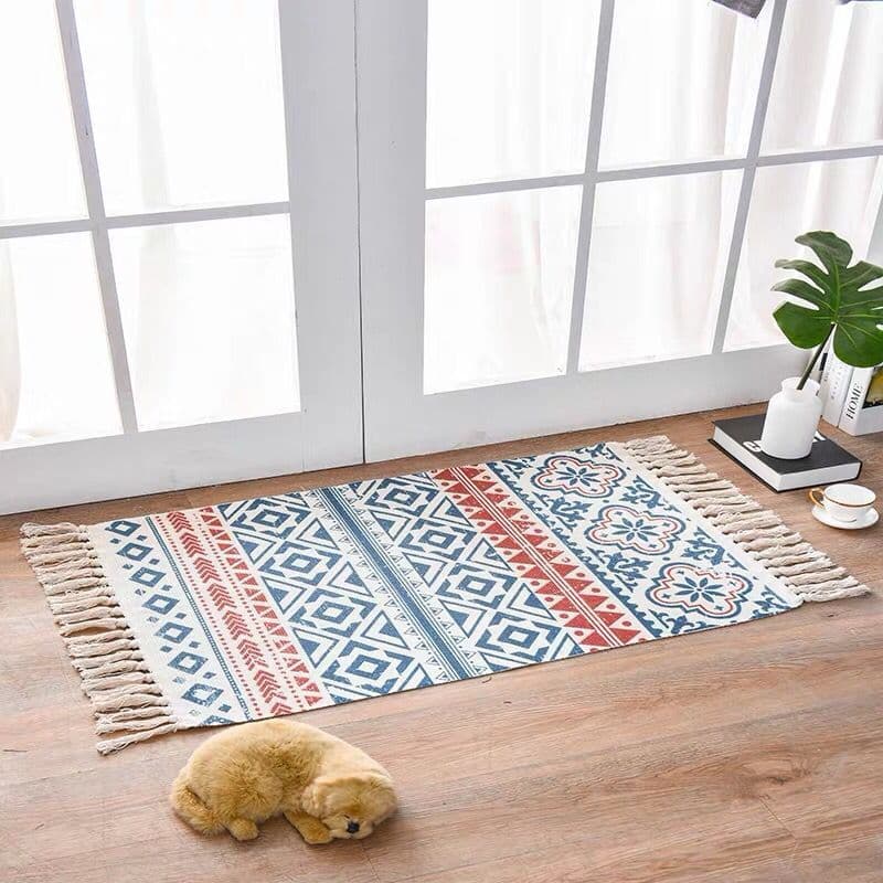Handwoven Cotton Linen Rug